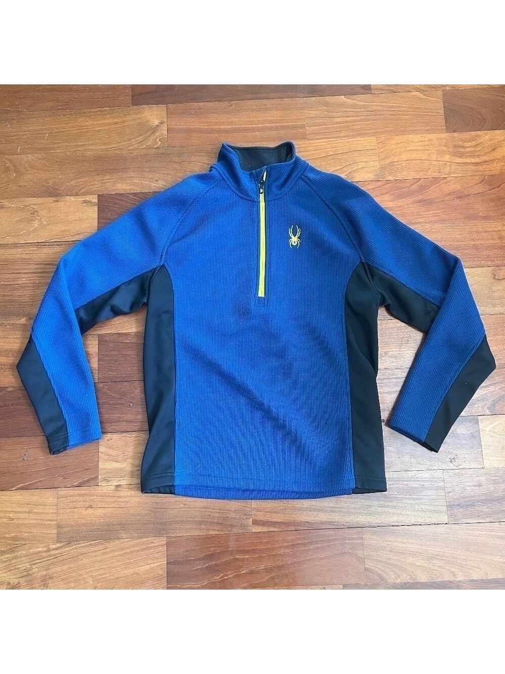 NICE Bright Blue SPYDER Men's Half-Zip Outbound Thermal Waffle Jacket Sz M